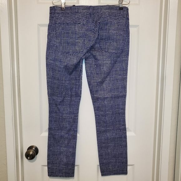 J. Crew Blue/White Checkered Toothpick Pants Sz 30 - Picture 5 of 10